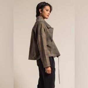 Annette Goerz Virgin Wool Winter Collection Bomber Jacket Dark Grey Size 40